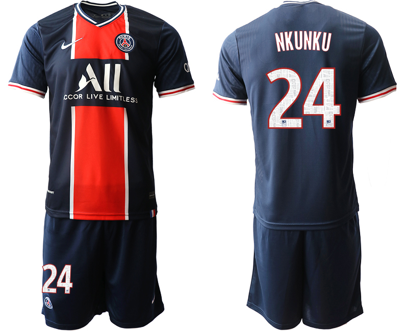 Men 2020-2021 club Paris St German home #24 blue Soccer Jerseys->paris st german jersey->Soccer Club Jersey